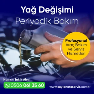 Araç yağ değişimi, oto motor bakım 10.000 bakımı, 10 bin km yağ bakımı