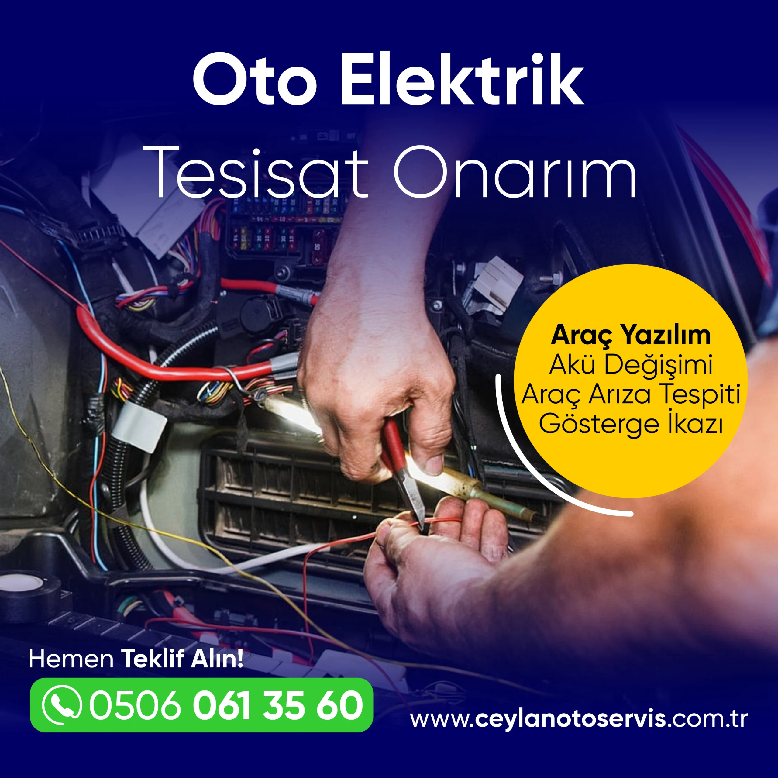 Oto elektrik, arıza kontrol, oto tamir, araç elektrik tesisatı tamiri